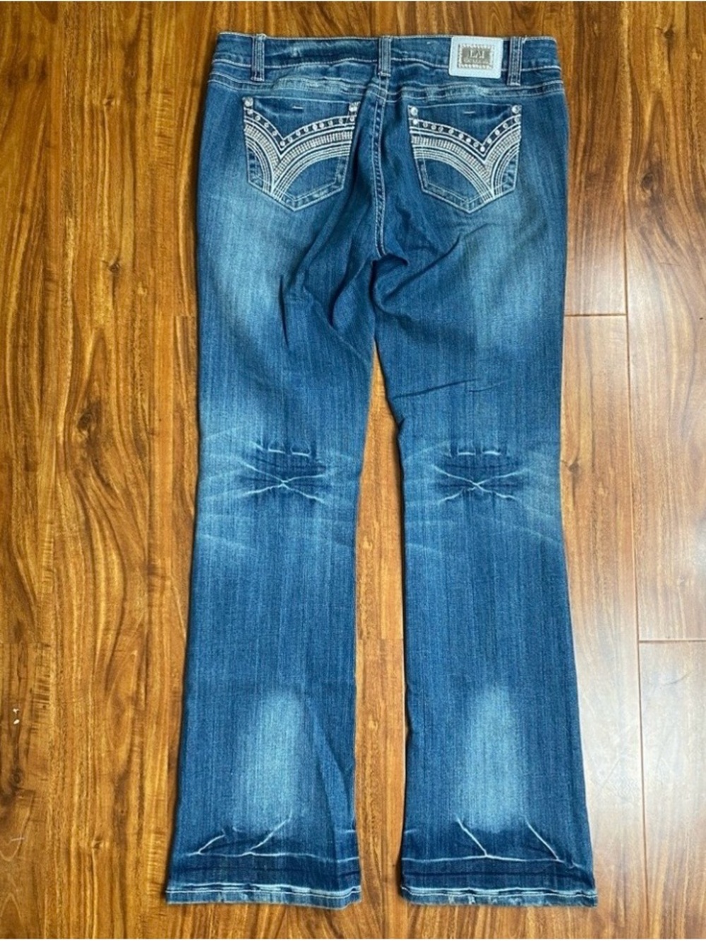 L.A. Idol Women Medium Wash Bling Bootcut Jeans Size 11 Streetwear Western Girly